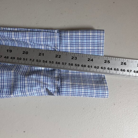 Eton Fill Twill Cotton Contemporary Check Button Up Shirt - Men's Size 43/17 - Picture 8 of 9